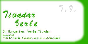 tivadar verle business card